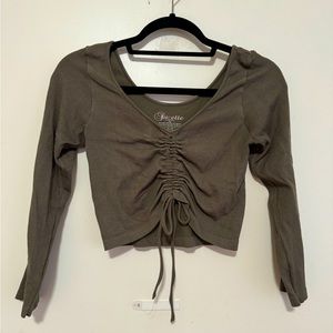 Suzette Long Sleeve Cropped Cinch Shirt